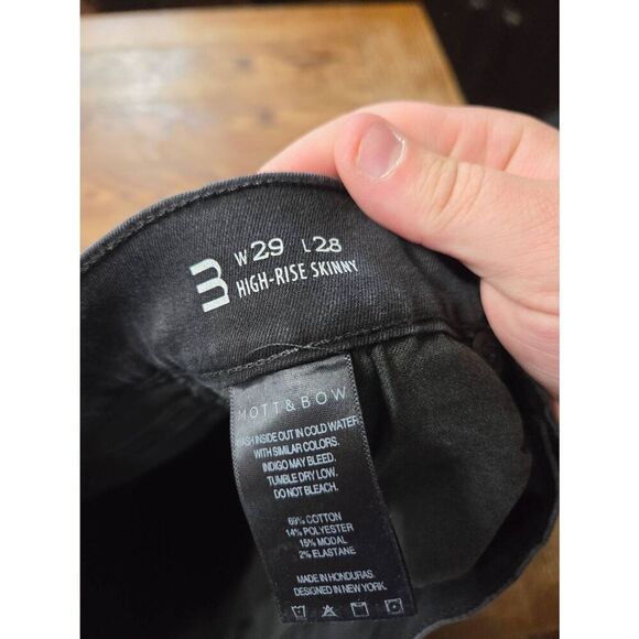 Mott and Bow High  RISE SKINNY ORCHARD JEANS In Dark Grey  Sz 29x28 - Picture 6 of 6